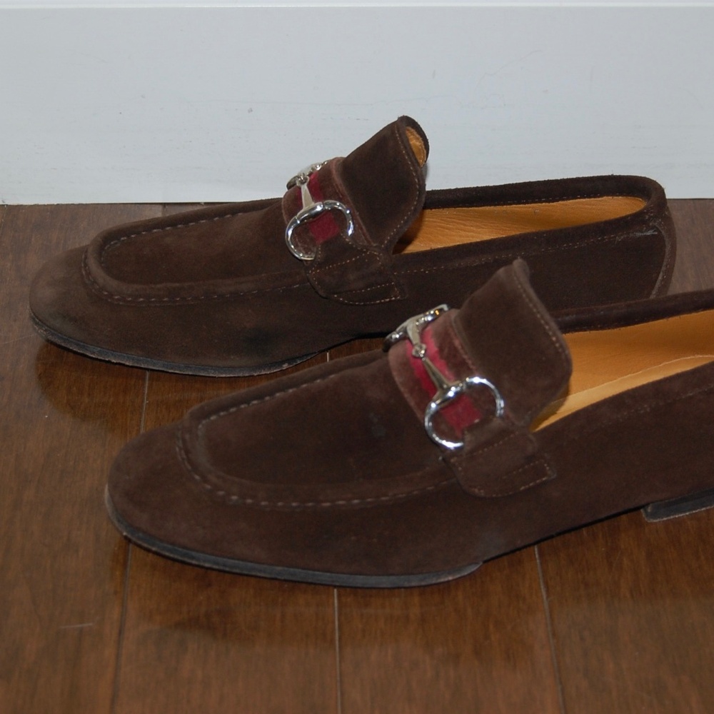 Gucci Horsebit loafers in brown suede size EUR 40.5
